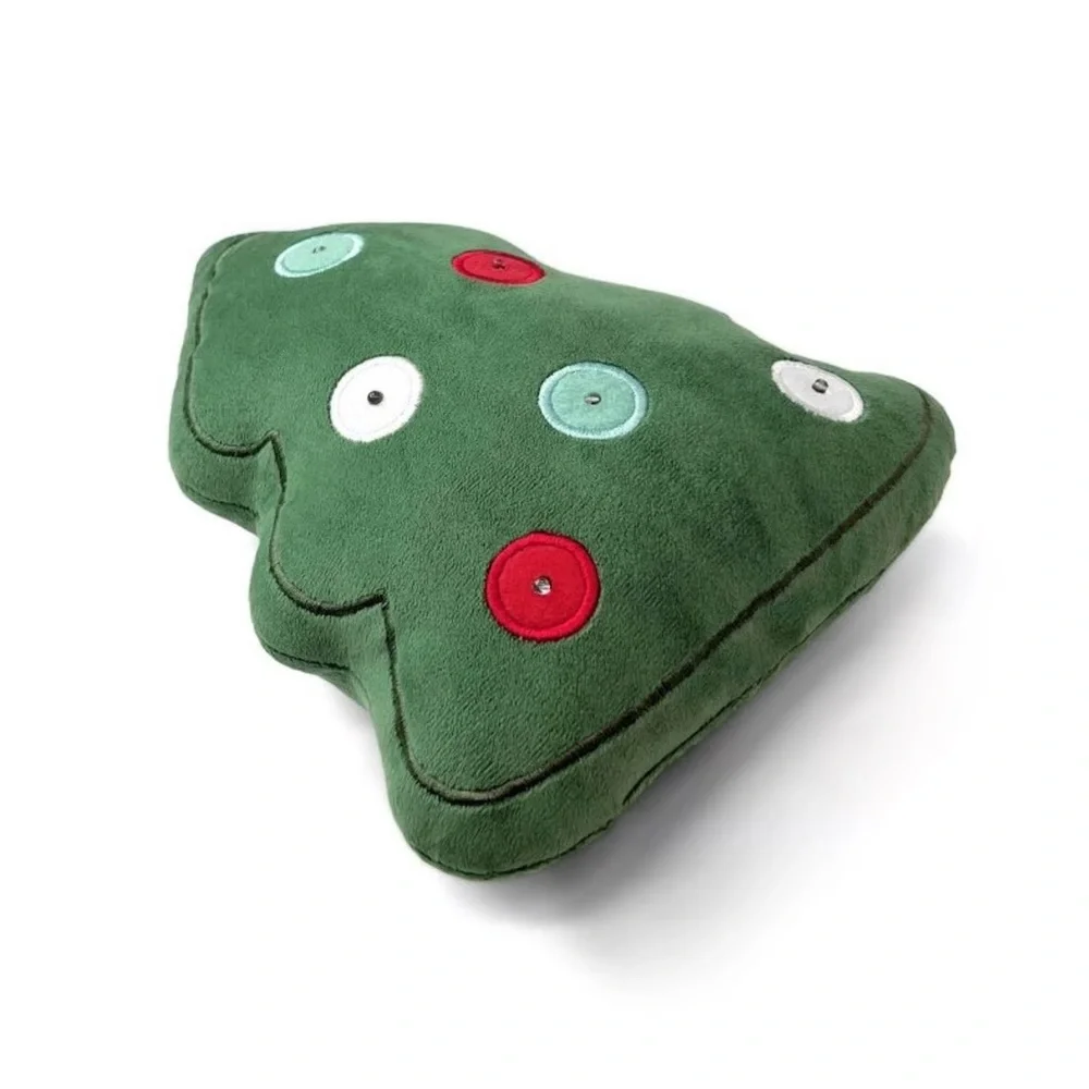 NEW! TWO (2) Bullseye Playground Christmas Tree Light Up Plush Throw Pillows-NWT